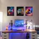 SEHSUVC Gaming Room Canvas Wall Art Set of 3, Game Posters Wall Decor, Gamer Paintings Picture Print for Boys Room Kids Game Room Bedroom Boys Home Decoration 16x24 In Framed Ready to Hang
