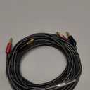 Monoprice Premium Braided Speaker Wire 14AWG - With Gold Plated Banana Plug Connectors - Affinity Series, 1 Pack, 15 Feet Black