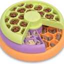 Catstages Kitty Lickin' Layers Interactive Cat Slow Feeder Treat Puzzle Toy, Dry or Wet Food, Mental Stimulation, Foraging Toy with 80+ Compartments (One-Size, 3 Tier)