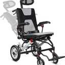 Reclining Transport Wheelchairs for Adults Lightweight Foldable Transport Chair with Telescopic Handle, Portable Folding Travel Transfer Wheel Chairs for Seniors