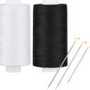 Simthread All Purpose Thread Polyester 400 Yards Each (1 White 1 Black)