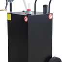 45 Gallon Gas Caddy Gasoline Diesel Can Hand Siphon Pump With Rolling Flat-Free Solid Rubber Wheels(Black)