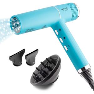 Mini Hair Dryer with Diffuser for Curly Hair | Ultra-Fast Drying & Quiet | Professional Blow Dryer with 20x Faster Brushless Motor | Small Hair Dryer BLDC Motor by SKYPRO