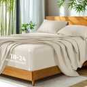 SONORO KATE 100% Viscose Derived from Bamboo_, Extra Deep Pocket up to 18"-24",Ultra Soft & Cooling Sheets for Hot Sleepers, Hotel Luxury Silky Bed Sheets (Beige,Queen)