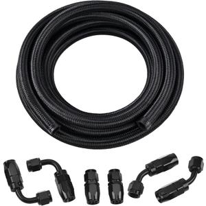 EVIL ENERGY 6AN Fuel Line Kit,AN6 Braided Nylon Fuel Hose CPE 10FT Black EVIL ENERGY 6AN Fuel Line Kit,AN6 Braided Nylon Fuel Hose CPE 10FT Black