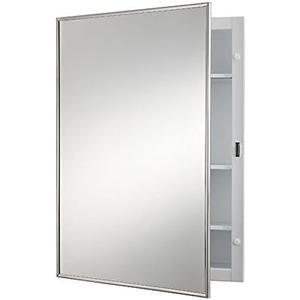 Jensen 420BCX Stainless Steel Frame 16.125 by 22.1875 Medicine Cabinet, 16.12" x 22.18"