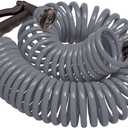 Orbit 26382 Coil Garden Hose, 25 Feet, with 8Pattern Hose Nozzle (Gray)