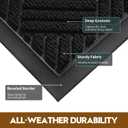Front Door Mat, Heavy Duty Waterproof Doormat 47.5"x35.5", Black, 2'11" x 3'11"
