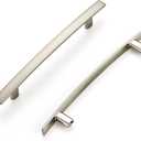 Ravinte 5 Pack Cabinet Handles Brushed Nickel Cabinet Pulls Kitchen Cabinet Handles,Curved Drawer Pulls in 7-1/4 Inch Length with 5 Inch Hole Center Arch Kitchen Cabinet Hardware