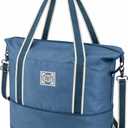 WALNEW Travel Duffel Bag, Weekender Overnight Carry On Bag for Women Men, Foldable Waterproof Gym Luggage with Metal Buckle Detachable Shoulder Strap and Wet Compartment (Peacock Blue)