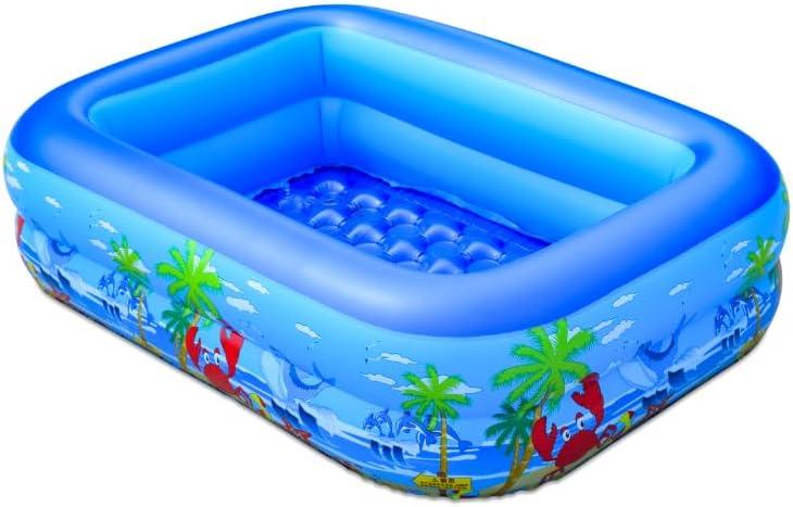 BaiaoInflatable Kiddie Swimming Pool for Adults and Kids, Blow Up Pool for Backyard, Garden, Indoor, or Summer Outdoor Play Water Happy Time (47"x, Two-layer)