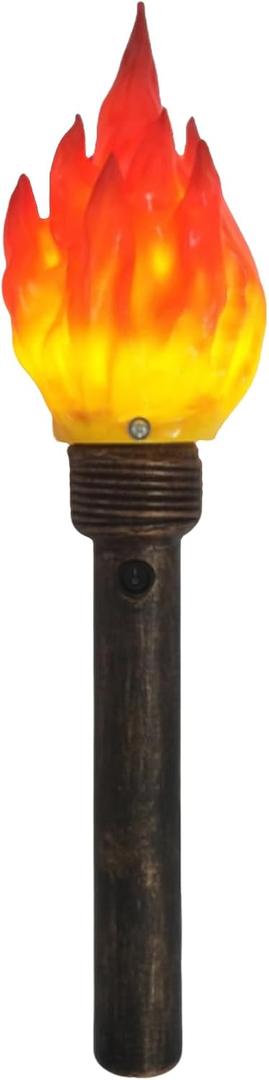 Handheld Torch Prop LED Light,18.05inch Long,Realistic Flame Torch for Olympic Games Opening Ceremony Celebrations Festival Activities Halloween Christmas,Resin Lampshade and Retro Handle