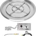 Stanbroil 31 Inch Drop-in Round Fire Pit with Spark Ignition Kit, Gas Firepit Insert for DIY Project, Propane Gas Version,304 Stainless Steel
