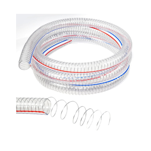 Heavy-Duty Steel Wire Flexible Tubing PVC High Pressure Drain Hose Tube Pond Tubing Clear Wire Reinforced for Pond Bilge Pump, Garden Pool Vacuum Suction Hose 2 Pack