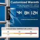 Electric Towel Warmer, Wall-Mounted, Smart Temp/Timer, Plug-in/HW, LR Compatible 20" x 42"