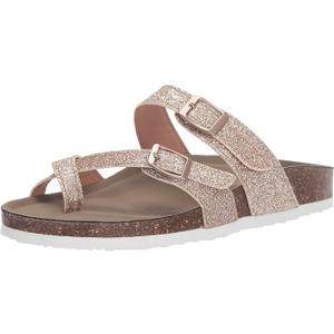 Madden Girl Women's Bryceee Toe Ring Sandal, Rose/ White, 6.5