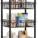 Golpart 6 Shelves Storage Shelf Wire Closet Bathroom Organizers Metal Pantry Kitchen Garage Shelving Unit Laundry Room Organization Home Rack Net Basket Black with Wheels 14" Dx14 Wx64.8 H