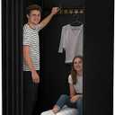 Clothing Store Fitting Room,Changing Room,Movable Changing Room,Strong Shading, Better Privacy Protection Fitting Room-Easy to Assemble, Clothing Store, Private Space(Black)