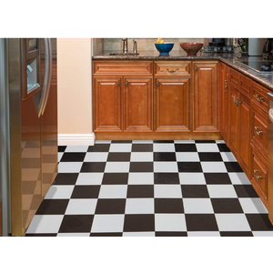 Nexus Self Adhesive 12-Inch Vinyl Floor Tiles, 10 Tiles - 12" x 12", Black/White Pattern - Peel & Stick, DIY Flooring for Kitchen, Dining Room, Bedrooms & Bathrooms by Achim Home Decor