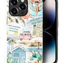 Case for iPhone 14 Pro, Hybrid 2-Layer Case, Shockproof Military-Grade Protection Durable Anti-Scratch Phone Case for Woman Man Boy Girl, Summer Beach Vibes
