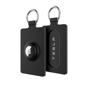 Card Holder for Tesla Keycard with AirTag Slot, Soft Silicone Key Card Protective Case Cover for Tesla Model 3 Y S X Cybertruck, Key Holder with Keychain Key Rings  1 Pack