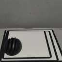 SMIRLY Plastic Cutting Board Set with Holder 3 Pieces, Non-Slip Dishwasher Safe Chopping Boards for Kitchen, Black & White