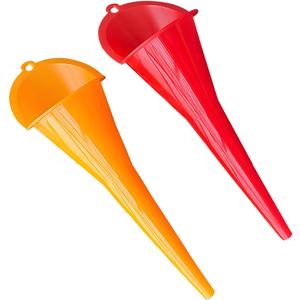 2 PCS Car Long Neck Oil Funnels, Multifunctional Auto Engine Oils Change Refueling Funnel, Automotive Funnel Accessories for Filling Water Gasoline Coolant, Universal Fit (Large)