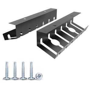 2 Pcs of Cable Management Under Desk for Easy Mounting Metal Under Desk Cable Organizer for Office, Home Cable Tray Holder (UnderDeskCM)