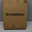 No Pawblems Dog Gate with Small Pet Door, 16"-42.7" Adjustable Metal Short Dog Gate to Step Over, 16.5" Tall Small Pet Gate with 3 Extension Kits, Pressure Mounted Gate for Doorways & Stairs, White