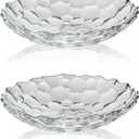 2 Pack Glass Fruit Bowl, Fruit Basket Holder, Crystal Fruit Bowl, Dessert Plate,Decorative Pedestal Bowl,for Table Dcor for Home,Office, Wedding Decor, Fruit, Snack, Dessert (Large,Clear)
