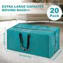 Pink Moving Bags - 20 Pack Extra Large Heavy Duty Storage Bags With Zipper & Reinforce Handles | 29x14x13 Inch Moving Tote Bags Bulk For Clothing, Shoes, Travel