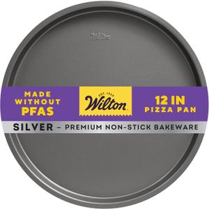 Wilton Silver Non Stick 12 in. Pizza Pan, Stainless Steel Bakeware, Made without PFAS