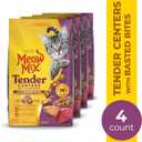 Meow Mix Tender Centers Dry Cat Food with Basted Bites, Chicken & Tuna Flavors, 3 Pound Bag (Case of 4) (EXP 12/02/27)