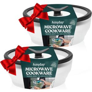 Anyday 2-Pack (2-Cup) Glass Food Storage Set with Glass Lids | Plastic-Free Frosted Meal Prep Bowls | Stackable Airtight Storage Container Set with Vented Silicone Lid for Microwave-Safe Reheating (Frosted - Black Sesame)