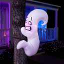 Joiedomi Halloween Inflatables Ghost Outdoor Decor, Blow Up Yard Decorations Hugging Tree, Blow Up Ghost Decor Outdoor with Colorful LEDs for Cute Halloween Decorations