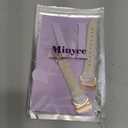 Minyee Leather Band Compatible with Samsung Galaxy Watch 7/6/5/4/FE/Active 2 40mm 44mm/Watch 6 Classic 43mm 47mm/Watch 5 Pro 45mm Bands, 20mm Slim Dressy Leather Strap with C-Shape Metal Buckle Women (Starlight/Rose Gold)