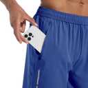 Lissmith Mens Athletic Shorts Gym Running Workout 7 Inch Basketball Hiking Casual Quick Dry Sports Lightweight Shorts Blue S (Blue)