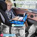 COOLBEBE Kids Travel Tray for Toddler Car Seat, Travel Tray for Airplane, Toddler Car Seat Lap Tray, Carseat Table Tray for Kids Travel Activities (Blue Plane)