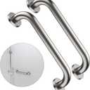 2 Pack 16 Inch Shower Grab Bar 1.25" Diameter, ZUEXT Satin Brushed Nickel Stainless Steel Bathroom Grab Bar, Bath Balance Bar, Safety Hand Rail Support, Handicap Injury Elderly Senior Assist Bath Handle