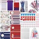 Aneco 340 Piece Baseball Party Favor Set Baseball Goodie Bag Stuffers Mini Card Pencil Sharpener Eraser Stamp Slap Bracelet Sticker School Stationery Bulk for Sport Party Team Game Prize Birthday Gift