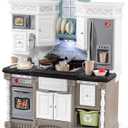 Step2 Lifestyle Dream Kids Kitchen Playset, Indoor/Outdoor Kitchenette, Interactive Play with Lights and Sounds, Made of Durable Plastic, 37 Piece Toy Accessories, Toddlers 2+ Years Old, Gray
