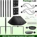 93Inch Bird Feeding Station,Heavy Duty Bird Feeder Pole House Stand Mount Kit with Squirrel Proof Baffle,Adjustable Buddy Poles for Outdoors Hanging.