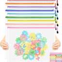 9pcs Mesh Zipper Pouch Bags, A3 Sizes, 9 Colors, Board Game Storage, Travel, School, Office Organize