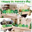 St Patricks Day Wooden Shamrock Decoration, 4-Piece Set of St. Patrick's Day Tabletop or Tray Multi-Layer tiered tray decor Tray Decoration, shamrock decorations, Office Decor (Green03)