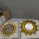 Namalu 6 Pcs Sunburst Mirror for Wall Decor, Small Circle Sun Decorative Mirror Hanging for Art Entryway Home Decor Bathroom Bedroom Living Room(Classic,Gold)