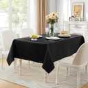 2 Pack Satin Table Cover Rectangle Silkly Soft Table Cloth, Satin Dining Table Cloths for Wedding Banquet Table Decoration, Dining Room, Indoor and Outdoor Use, 60 x 84 Inches, Black