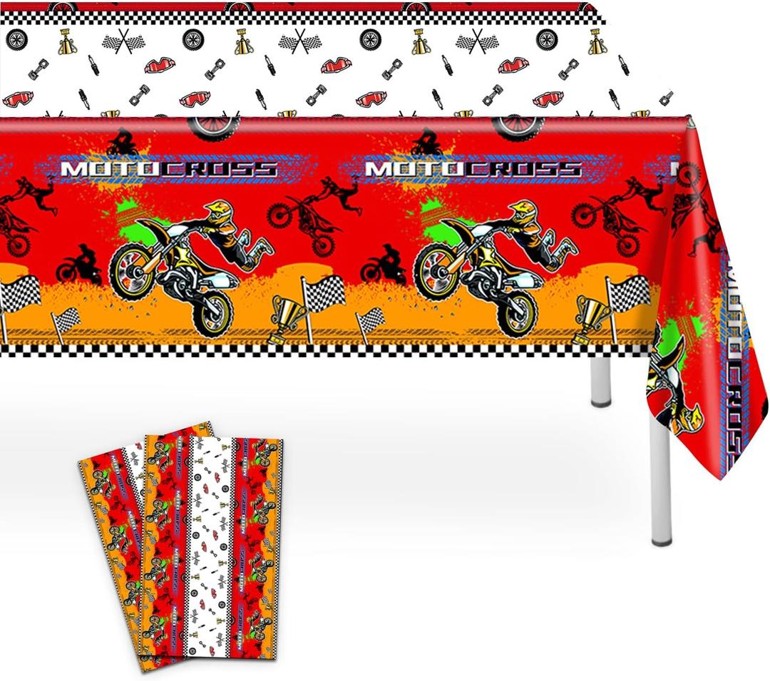 Generic 2 PCS Violent Motorcycle Party Supplies Tablecloth - Perfect for Violent Motorcycle Themed Birthday Decorations