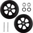 2Pcs 11.3" Walker Wheels, Wheelchair Front Wheels with 2 Axles, Rubber Rollator Wheel Replacement, Universal Wheelchair Replacement Wheel Accessories, Black