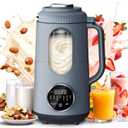 SilkSpin Milk-Smooth Nut Milk Maker Machine, Small Blender for Homemade Oat, Almond, Soy, Plant-Based Milk, Juice, MilkShake, 35oz Automatic Soybean Milk Maker for 4 Families with 6H Stay Warm (Blue Grey)