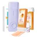 Waxfans Smart Wax Roller Kit, Roll On Wax Kit for Women & Men, Cera Para Depilar at Home Waxing Kit for Body and Legs Hair Removal, with 2 Wax Refills (Honey) & 50 Wax Strips, Easy & Smooth(Honey)
